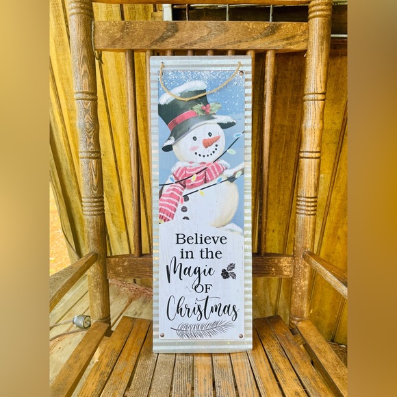 Christmas Snowman Metal Sign Believe in the Magic of Christmas - Picture 11 of 13
